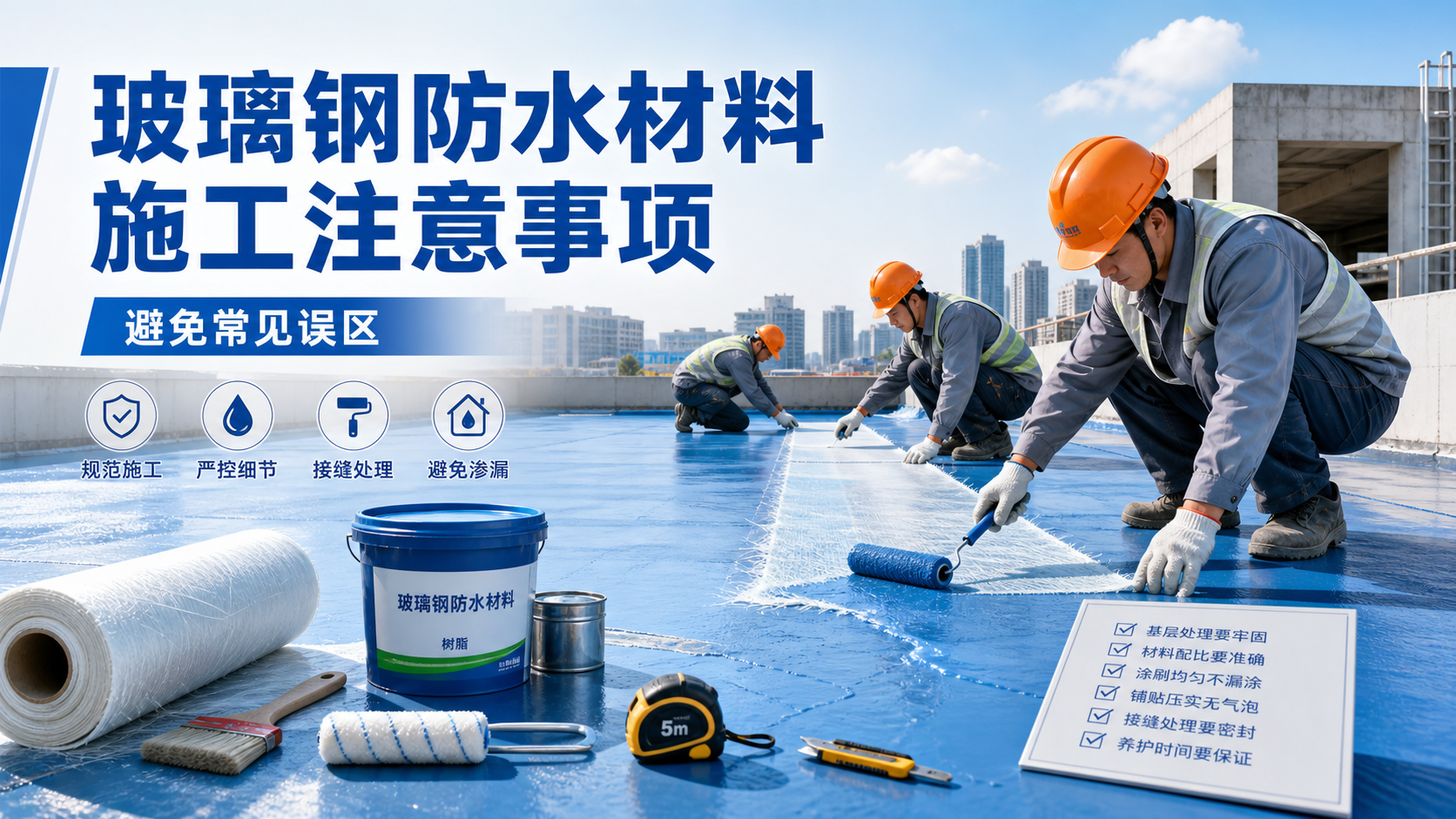 玻璃钢防水材料施工注意事项，避免常见误区 黄山 版